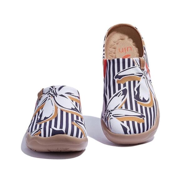 UIN Women's Casual Slippers Comfort Soft Walking Shoes (Striped Flower 2)No Box - Picture 5 of 8